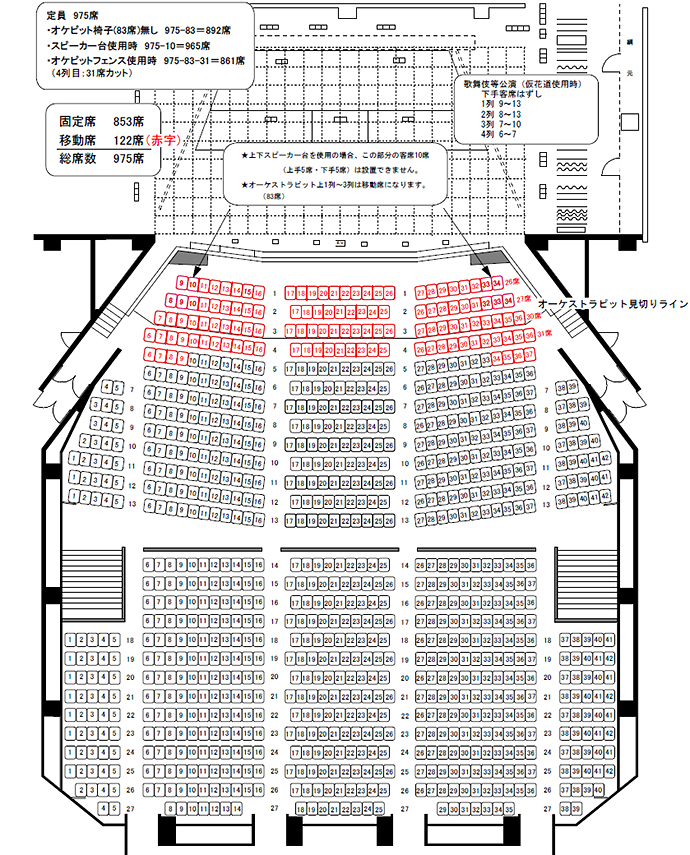 大ホール座席表